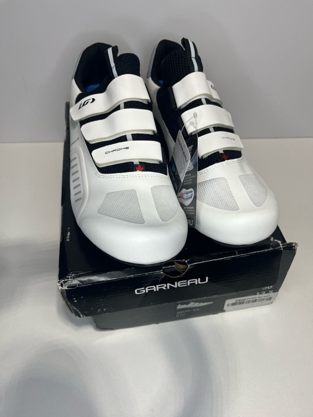 Louis Garneau Men’s Chrome XZ White Cycling Shoes US Size 13.5 EU 50 NWT